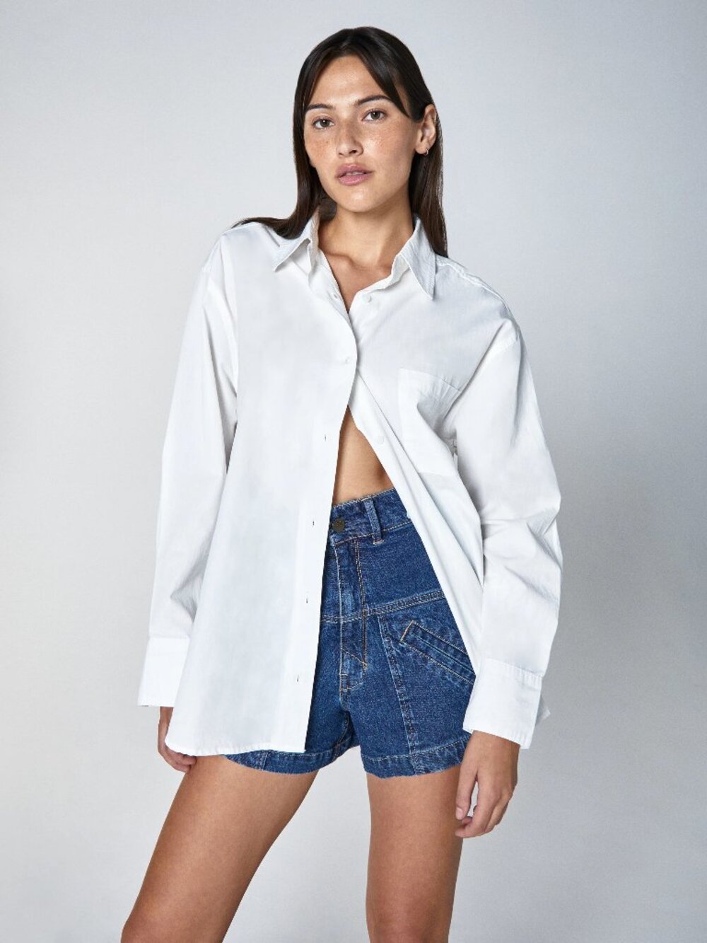 Unpublished Women's Small KOTA Oversized Long Sleeve Shirt in Whisper 75% off